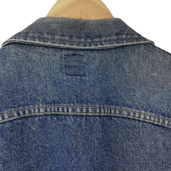 Vintage Lee Denim Trucker Jacket Size 42L Union Made Jean Button Pockets 70s